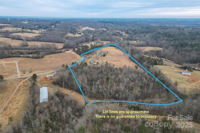 bird's eye view featuring a rural view