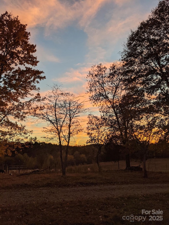 nature at dusk with a rural view