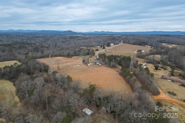 aerial view with a rural view and a mountain view