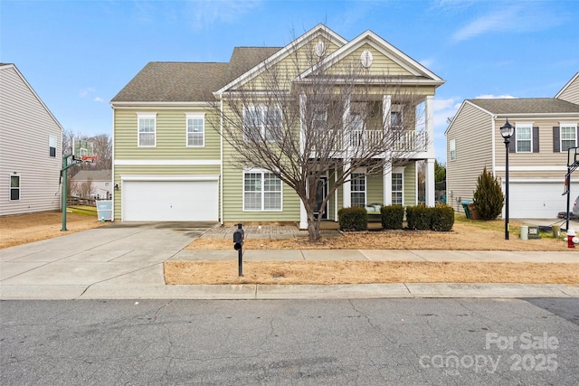 view of front of property featuring a garage