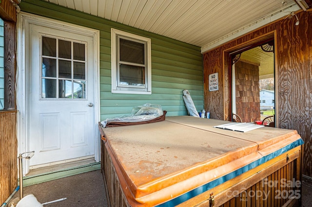 view of patio featuring a porch