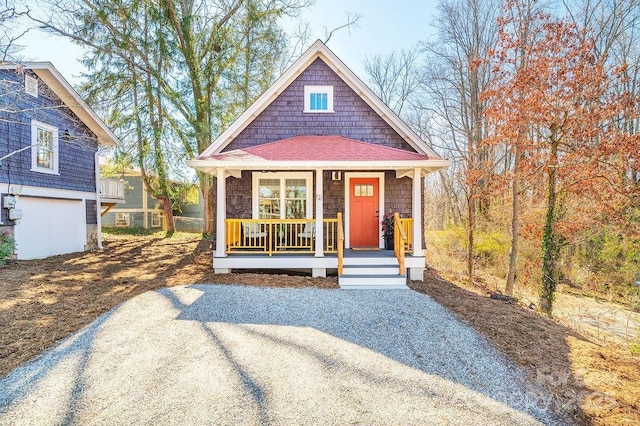 view of front of property with covered porch