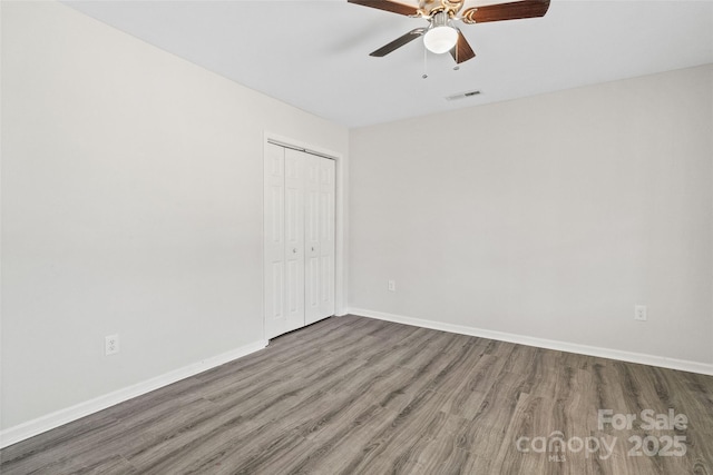 505 Kings Mountain St, Clover, SC 29710 - spare room with ceiling fan and dark hardwood / wood-style flooring