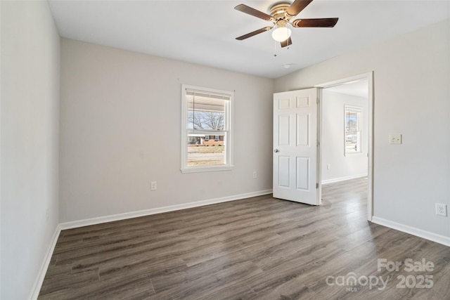 505 Kings Mountain St, Clover, SC 29710 - unfurnished room with ceiling fan and dark hardwood / wood-style floors