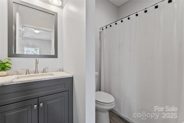 bathroom featuring toilet and vanity