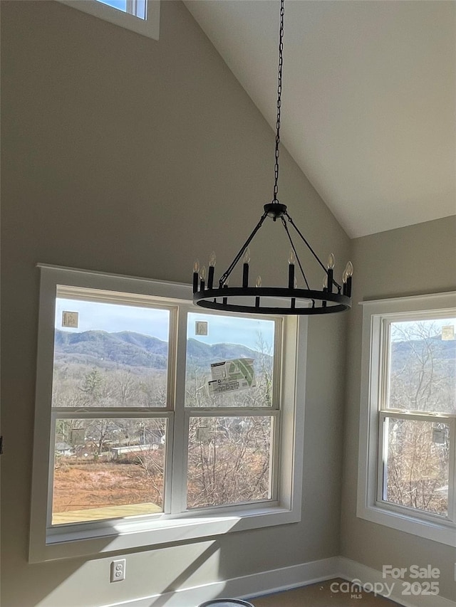 room details with a chandelier