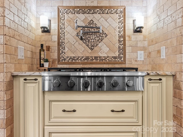 details featuring stainless steel gas cooktop