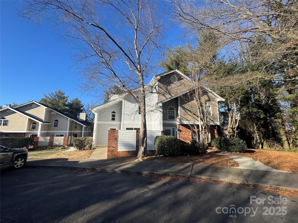 exterior space with a garage