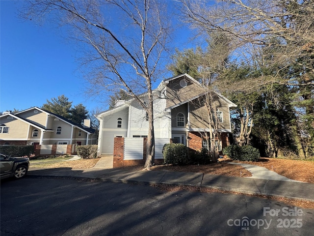 exterior space with a garage