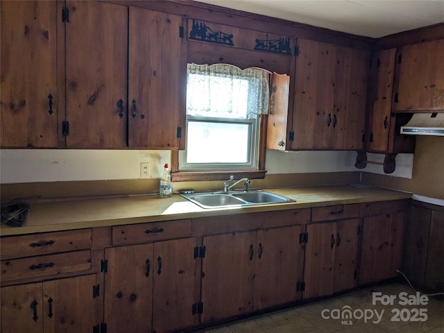 kitchen with sink and exhaust hood