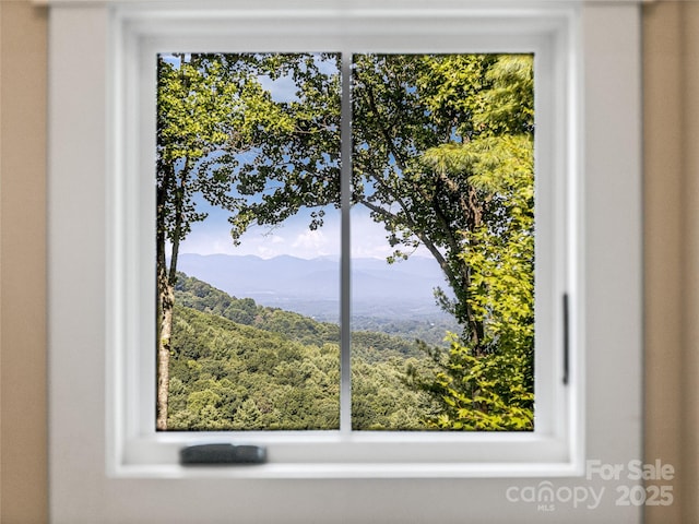 room details featuring a mountain view