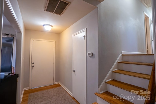 interior space with light hardwood / wood-style flooring