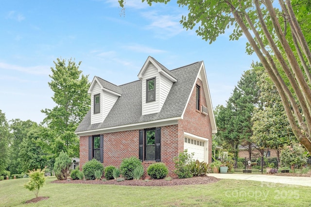 3300 Chancellor Ln, Monroe, NC 28110 - view of side of property with brick siding, a shingled roof, driveway, and a garage
