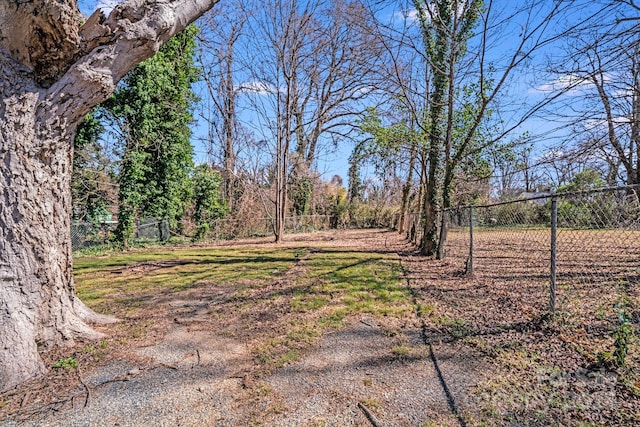 view of yard with fence