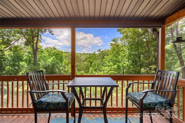 view of sunroom