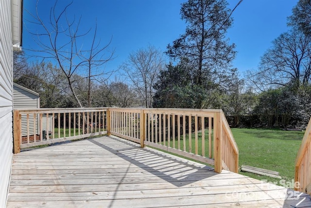 deck with a lawn