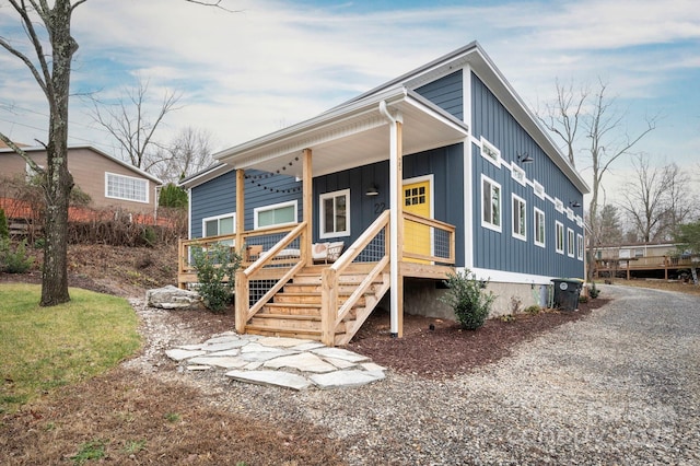 exterior space with covered porch