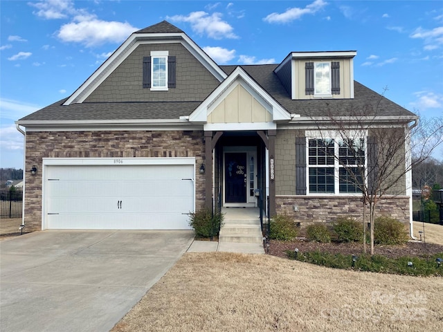 craftsman-style house with a garage