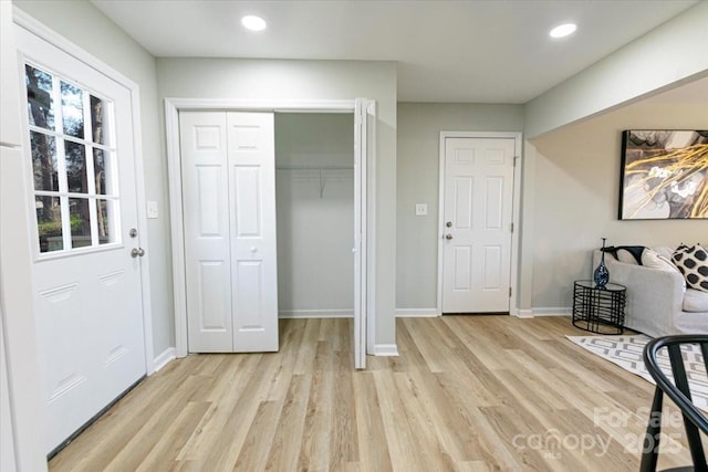 entryway featuring light hardwood / wood-style floors