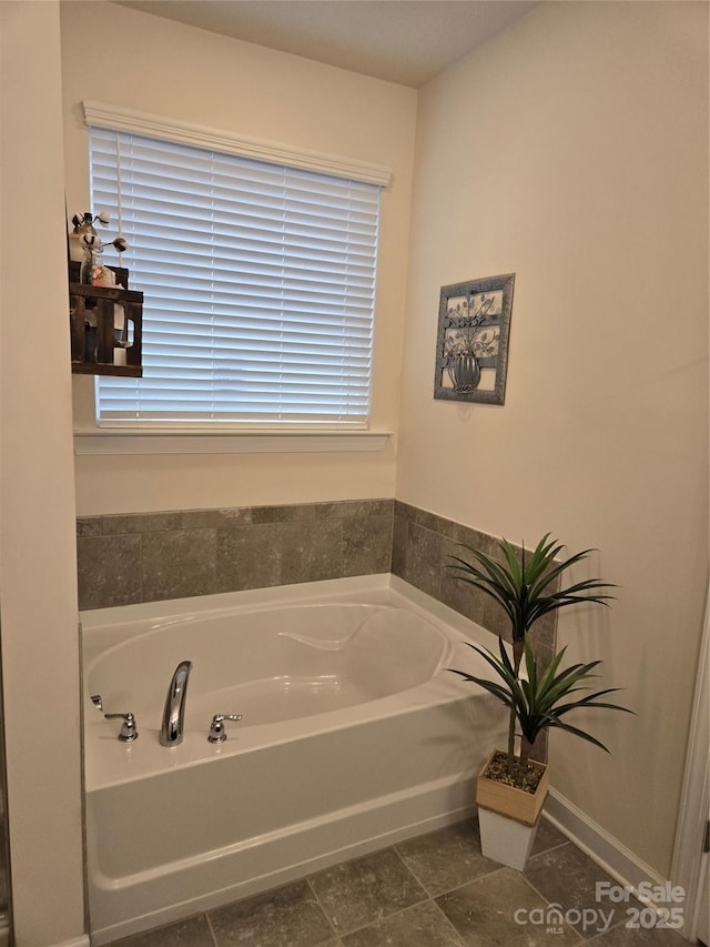 full bathroom featuring a garden tub