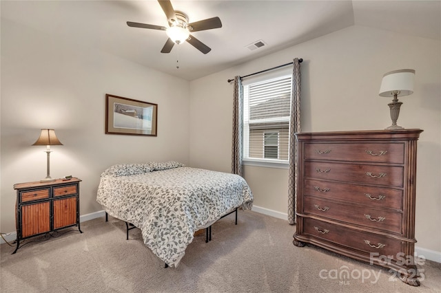 4929 Norman Park Pl, Clover, SC 29710 - bedroom with light colored carpet, visible vents, ceiling fan, and baseboards