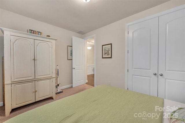 4929 Norman Park Pl, Clover, SC 29710 - bedroom featuring baseboards, visible vents, a closet, and light colored carpet