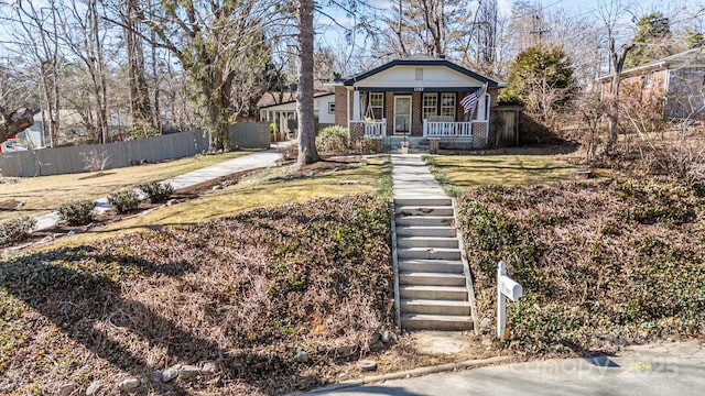 view of front of house featuring covered porch