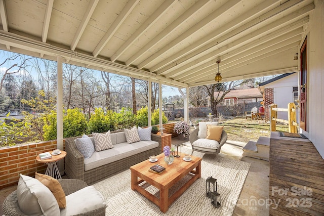 view of patio / terrace with an outdoor living space