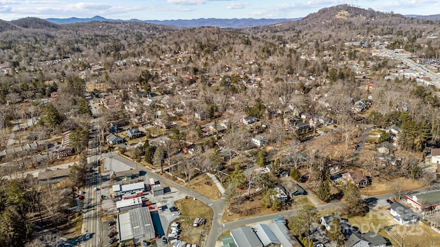 aerial view with a mountain view