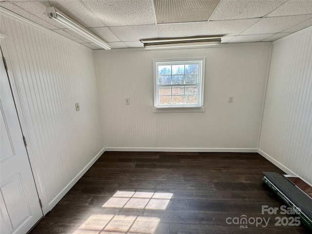 436 Riverwind Dr, Hendersonville, NC 28739 - unfurnished room with dark wood-type flooring and a drop ceiling
