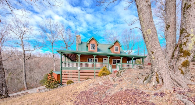 view of front of house with covered porch