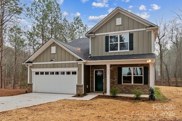 craftsman-style home with a garage