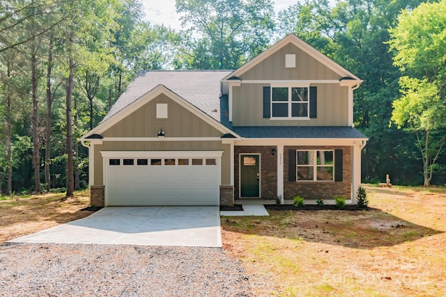 craftsman inspired home featuring a garage