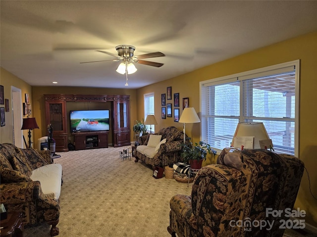 25 Upland Rd, Brevard, NC 28712 - living area featuring carpet floors and ceiling fan