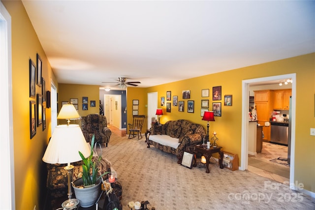 25 Upland Rd, Brevard, NC 28712 - living room with light carpet and a ceiling fan