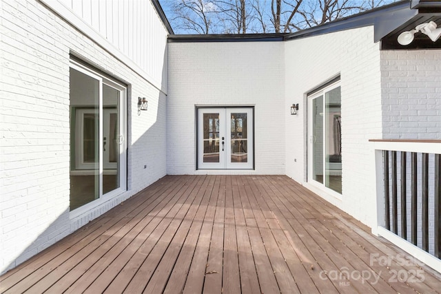 deck featuring french doors