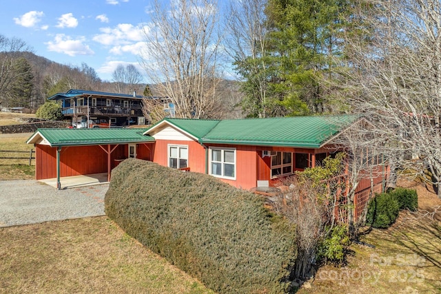 exterior space featuring a mountain view