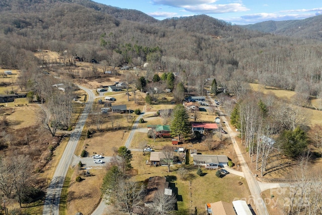 bird's eye view with a mountain view