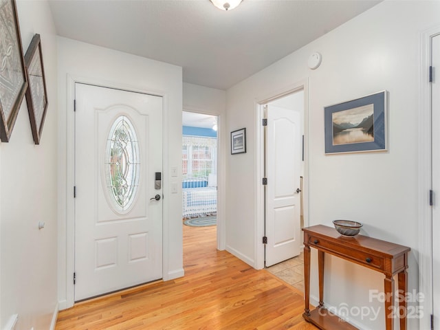 foyer featuring light hardwood / wood-style floors