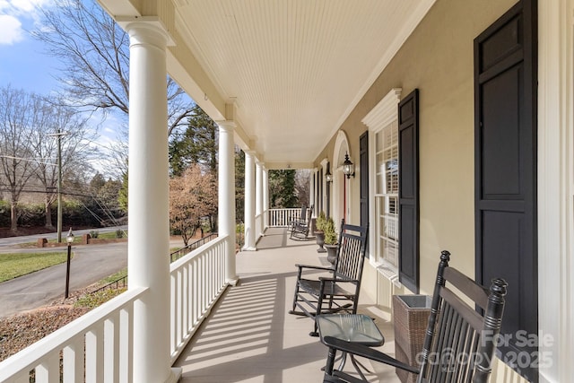 exterior space with covered porch