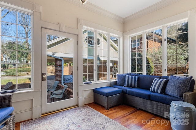 sunroom with plenty of natural light
