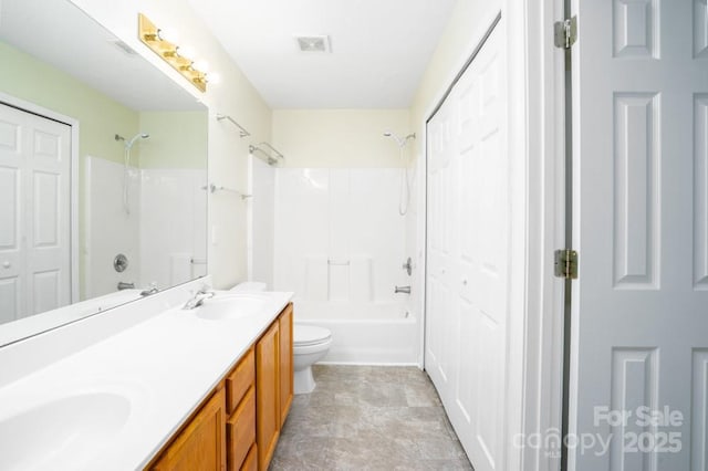 1748 Pergola Pl, Charlotte, NC 28213 - full bath featuring double vanity, shower / bath combination, visible vents, and a sink