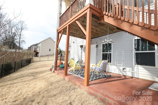 deck featuring a patio area