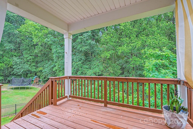 2864 Park Ridge Blvd, Rock Hill, SC 29732 - deck with a trampoline and a lawn