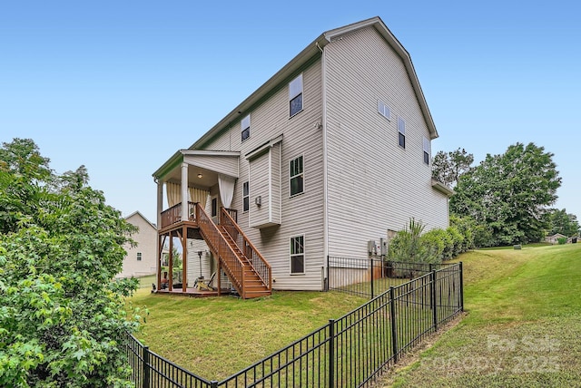 2864 Park Ridge Blvd, Rock Hill, SC 29732 - back of property with stairs and a wooden deck
