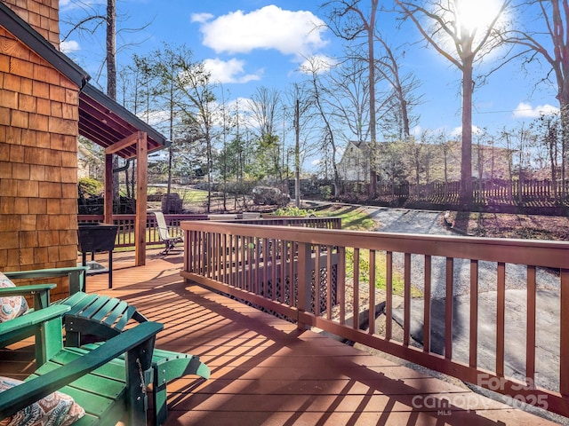 view of wooden deck