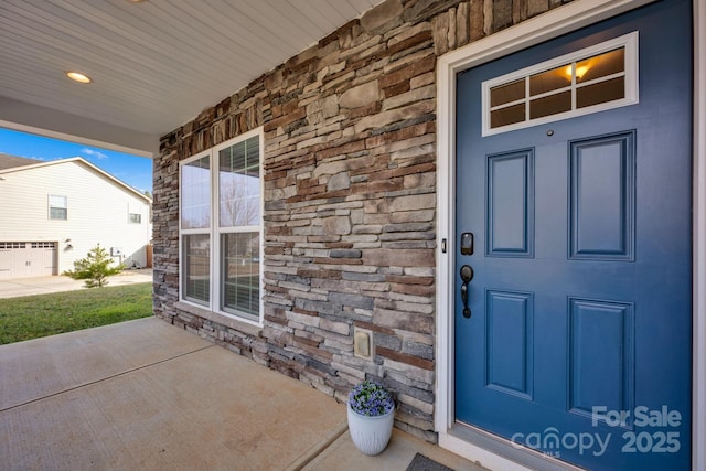 entrance to property with a porch