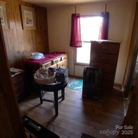 dining area with hardwood / wood-style floors