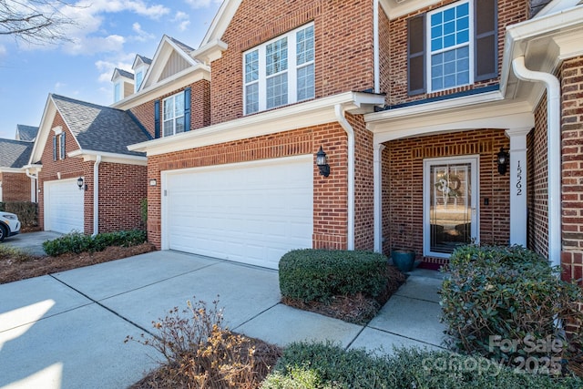 property entrance with a garage