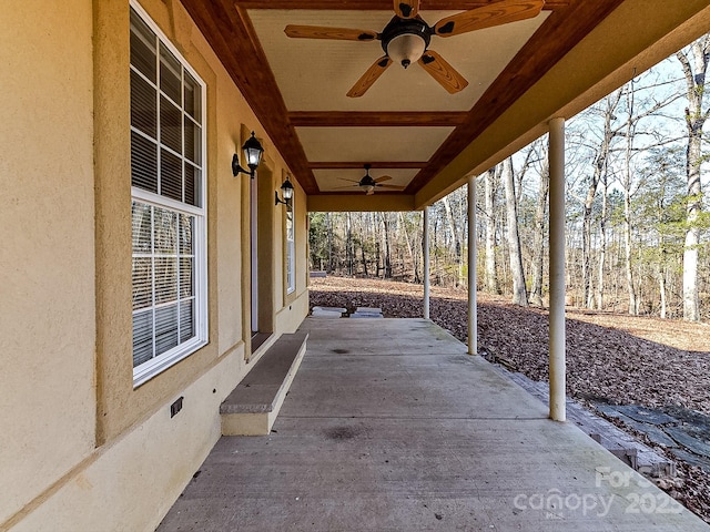 view of patio / terrace with ceiling fan